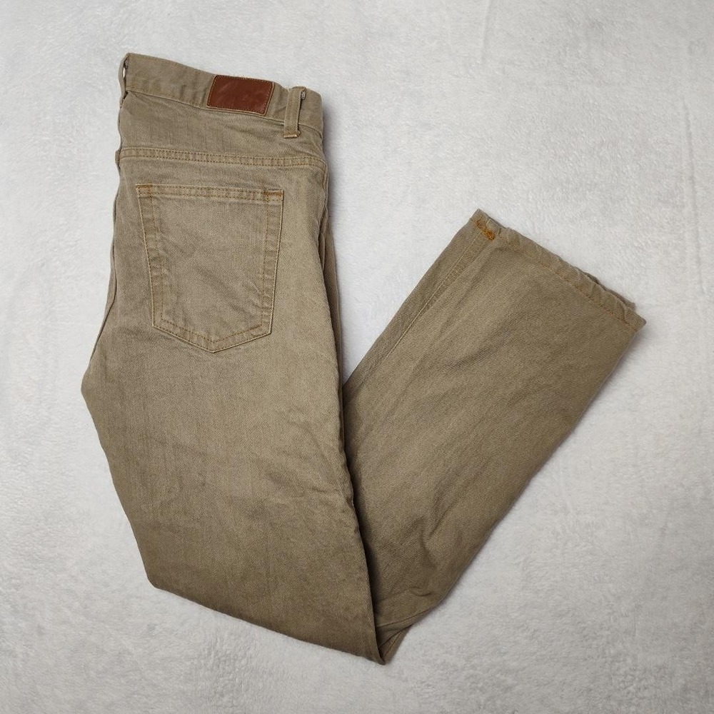 Dearborn Denim Jeans Mens 33x30 Beige Straight Denim Light Regular Stretch USA